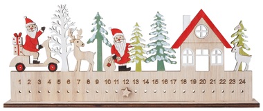 Standing advent calendar with Santa 25 x 10 cm