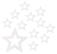 30035 Hvězdy s glitrem 5 cm, 12 ks bílé-1
