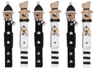 Black snowmans on peg 8,5 cm, 6 pcs