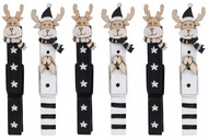 Black reindeer on peg 8,5 cm, 6 pcs