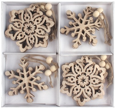 Hanging decoration snowflakes 7 cm, 12 pcs