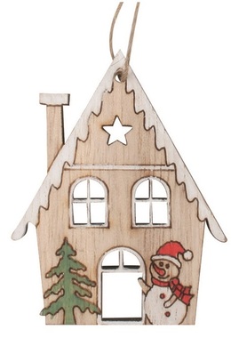 House with a Snowman for hanging 9.5 x 12 x 0.5 cm