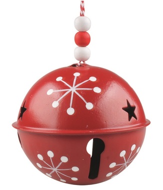 Metal Jingle Bell hanging o 10 cm Red