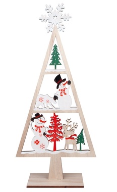 Wooden Tree with Deco 16 x 34 x 6 cm, Colored