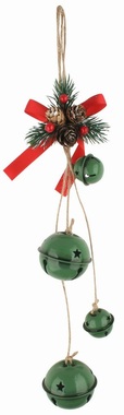 Rollers with decoration metal green 5 x 35 x 5 cm for hanging
