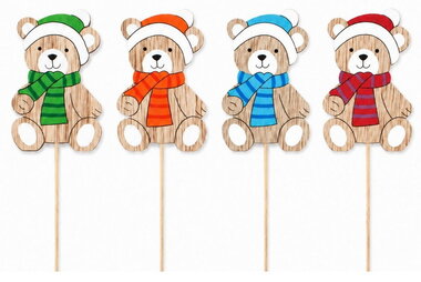 Bear Wooden 5 x 8 x 0.5 cm + stick