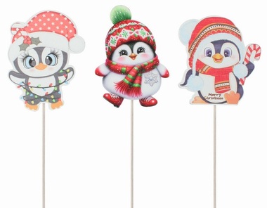 Penguin Wooden 6 x 8 x 0.5 cm + stick