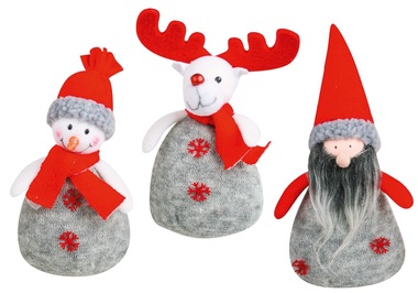 Standing Snowman,Deer,Santa, Grey Knitted 17 cm