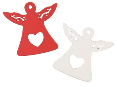 Wooden Angel 4,5 cm, 16 pcs in box,red and white,w/Tape