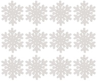 3047 Vločka dřevěná s lepíkem 3cm,bílá,12 ks-1