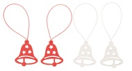 3060 Zvonek dřevěný na zavěšení 4,5cm,bílý a červený 4 ks-1