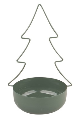 Tree Deco green Metal 14 x 22 cm