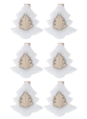 Felt Trees on Peg 4.5 x 4 x 0.5 cm 6 pcs in a Bag