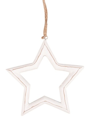 Wooden Star, hanging, with Patina 11 x 11.5 x 1.5 cm
