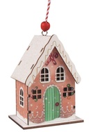 31535 Dřevěný domek barevný s glitry na zavěšení 7 x 9,5 x 5 cm-1