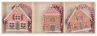 31536 Dřevěné domky barevné na zavěšení cca 6 x 6 x 0,5 cm, 6 ks v krabičce-1