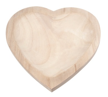Decorative wooden Heart Bowl 23 x 4,5 x 23,5 cm