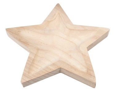 Decorative wooden Star Bowl 25,5 x 4,5 x 25,5 cm