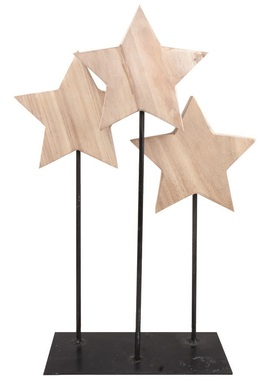 Wooden Stars on a metal Base 28 x 40 x 10 cm