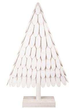 Tree made of wooden Slices 35 x 57 x 8 cm, White