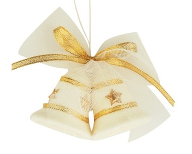 Felt Bells, BEIGE, 10 x 8 cm