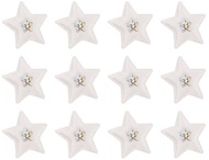 3262 Hvězdy látkové bílé s lepíkem 3,5 cm, 12 ks-2
