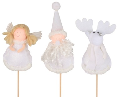 Angel,Santa,Snowman,Deer 10cm+Stick