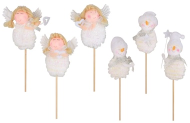 Decoration on Stick 8 cm Angel, Snowman