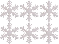3275 Vločka bílá glitrová s lepíkem 6 ks v sáčku, 6 cm-1