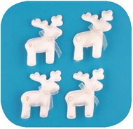 Deer on Clip, 6 cm, 4 pcs in Bag