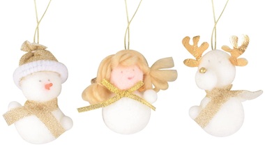 Plush Hanging Decorations 6 cm, 3 pcs in Box