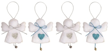 Plush Hanging Angels 6 cm, 4 pcs in Bag