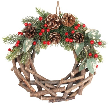 Wreath with Decorations Hanging 30 cm