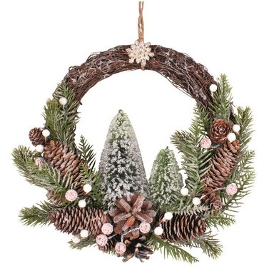 Hanging Wreath with Trees o 26 cm + Deco