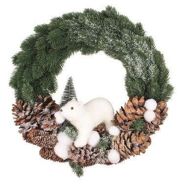 Wreath with Polar Bear o 40 x 12 cm + Deco