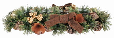 Advent Candlestick with Pine Cones 45 x 8 x 14 cm
