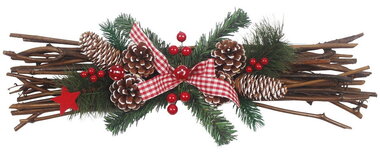 Arrangement with Twigs and Pine Cones 55 x 10 x 10 cm on stand