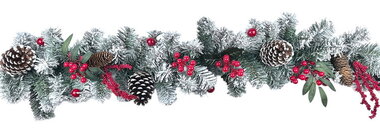 Garland Conifer with Pine Cones and Berries covered in Snow 180 x 10 x 10 cm