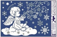 Decorative Window Cling – Angel with Snowflakes