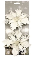 3392 Poinsettie bílá 14 cm, 2 ks na klipu-1
