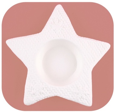 Porcelain Candle Holder Star 12 cm