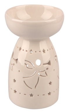 Porcelain Aroma Lamp with Angel, White 14,2 cm 