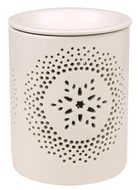 Porcelain Aroma Lamp or Candle holder with Snowflake White 13 cm