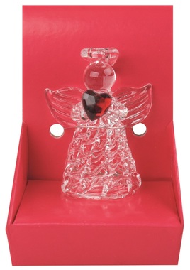 Glass Angel w/Heart 4,5 cm