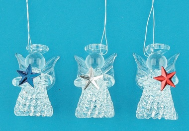Glass Angels 4,5 cm, set of 3 pcs 