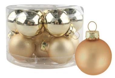 Glass Christmas Balls 2,5 cm, set of 12 pcs 