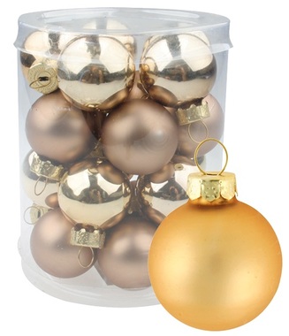 Glass Christmas Balls 3 cm, set of 20 pcs 