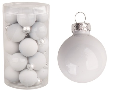 Glass Christmas Balls 3 cm, set of 20 pcs 