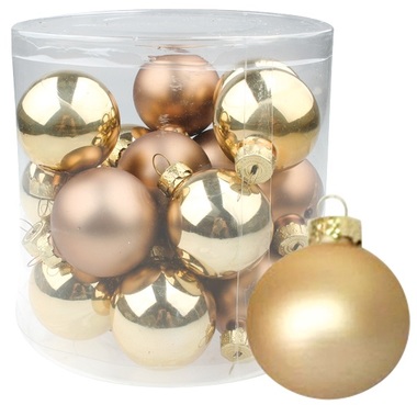 Glass Christmas Balls 4 cm, set of 18 pcs 