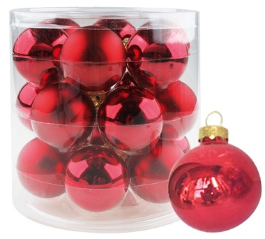 Glass Christmas Balls 4 cm, set of 18 pcs 